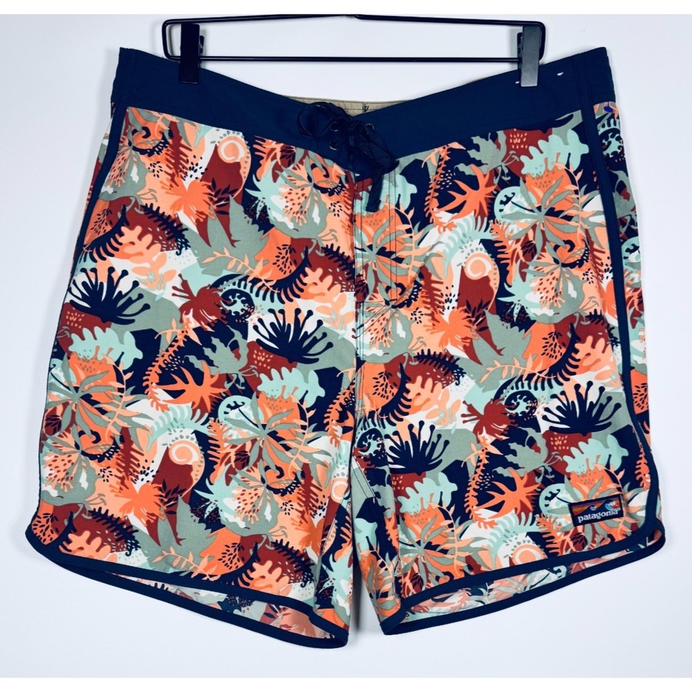 Patagonia Wavefarer Board Shorts Mens 38 Tropical Floral Stretch Swim Trunks